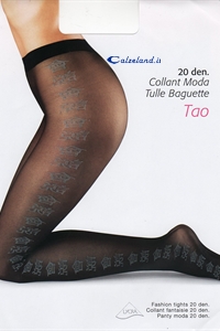 Tao Tights - 20 denier tights in tulle with baguettes Tao