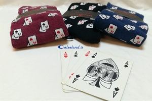 Gambaletto uomo Carte - Gambaletto da uomo in cotone con disegnate carte da gioco