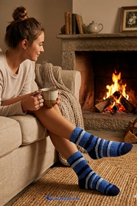 Socks Chenille Striped - Socks in chenille striped