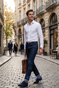 Gambaletto in cotone - Gambaletto da uomo in cotone leggero tinta unita.