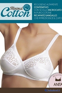 Amica reggiseno Anita in cotone con con ricamo sangallo