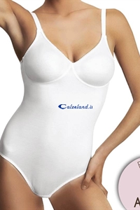 Amica Aura body contenitivo in tessuto stretch con coppe preformate