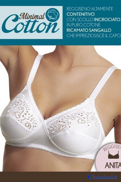 Amica reggiseno Anita in cotone con con ricamo sangallo