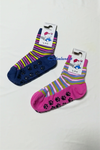 Striped slip sock for little girl