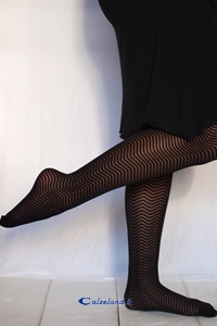 Devore pantyhose - 40 denier light and heavy horizontal striped tights