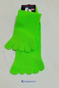 fluo green sock with fingers