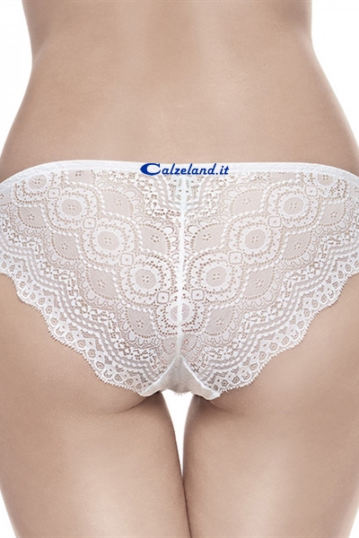 Slip in pizzo senza cuciture con tassello in cotone