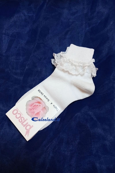 Calzino con voile in pizzo da bambina