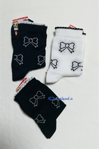 Girl's sock with printed bows