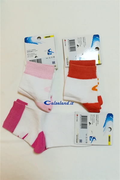 Women's short sock with colorful border