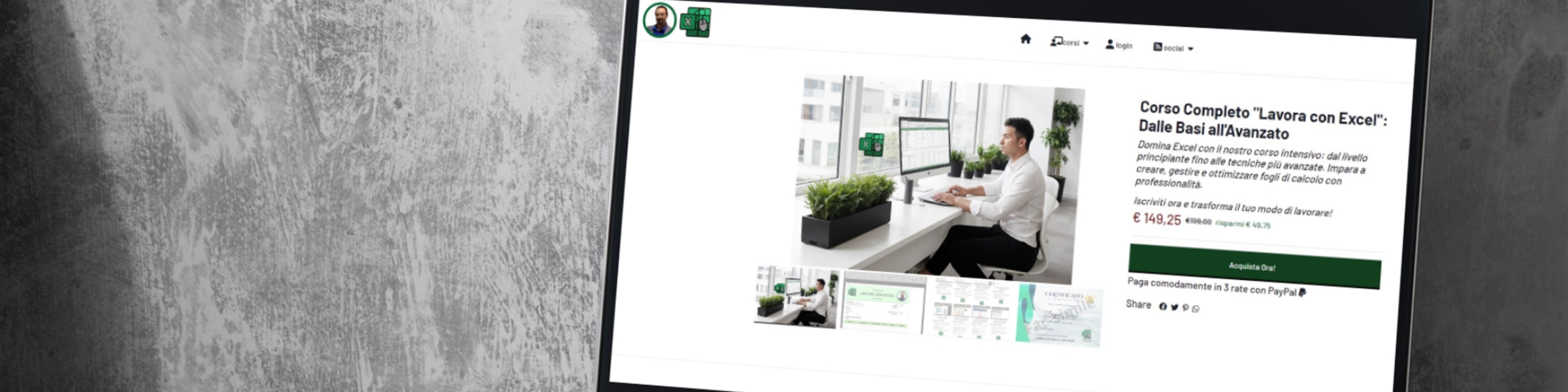 Nuovo corso online Lavora con Excel